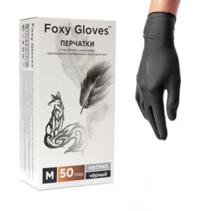 perchatki_chyernye_nitrilovye_foxy_gloves_m_100_sht Перчатки чёрные нитриловые Foxy Gloves M 100 шт