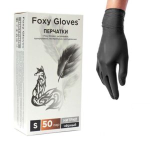perchatki_chyernye_nitrilovye_foxy_gloves_s_100_sht Перчатки чёрные нитриловые Foxy Gloves S 100 шт