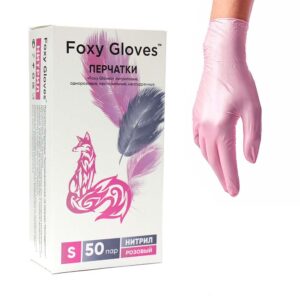 perchatki_rozovye_nitrilovye_foxy_gloves_s_100_sht Перчатки розовые нитриловые Foxy Gloves S 100 шт