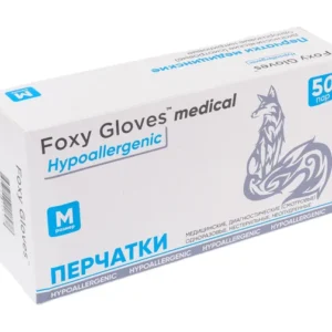 182841683.jpg Перчатки голубые нитриловые Foxy Gloves M 100 шт